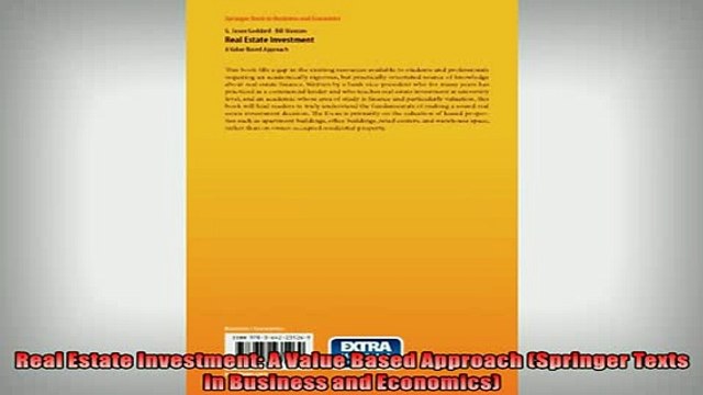 FREE PDF Real Estate Investment A Value Based Approach Springer Texts in Business and Economics DOWNLOAD ONLINE