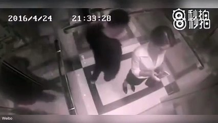 Chinese-lift-molester-is-beaten-by-woman