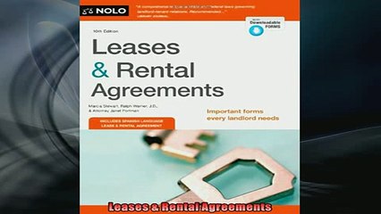 FREE PDF  Leases  Rental Agreements  FREE BOOOK ONLINE
