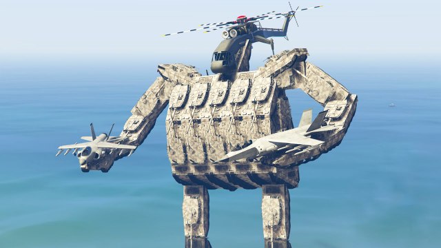 KWEBBELKOP-GIGANTIC ROBOT MOD! (GTA 5 Mods Funny Moments)