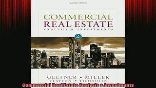 Free PDF Downlaod  Commercial Real Estate Analysis  Investments  BOOK ONLINE
