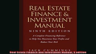 FREE PDF  Real Estate Finance and Investment Manual 9 edition  BOOK ONLINE