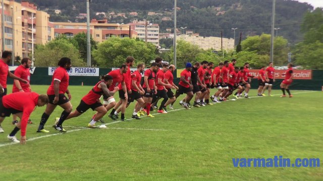 Entrainement à Berg avec les joueurs du RCT avant Toulon-Toulouse