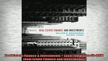 FREE DOWNLOAD  Real Estate Finance  Investments  Excel templates CDROM Real Estate Finance and  DOWNLOAD ONLINE