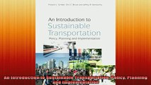 READ book  An Introduction to Sustainable Transportation Policy Planning and Implementation Free Online