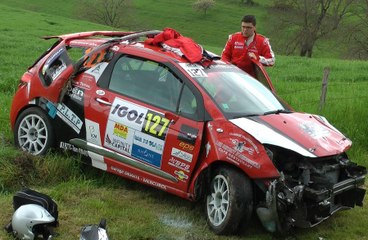 Rallye Lyon Charbonnières 2016 Crash DS3 N°127