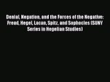 [Read book] Denial Negation and the Forces of the Negative: Freud Hegel Lacan Spitz and Sophocles