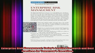 READ book  Enterprise Risk Management Todays Leading Research and Best Practices for Tomorrows Free Online