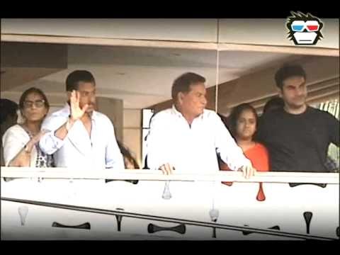 Salman Khan reaches back home; waves at fans from his balcony