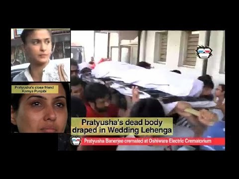 Pratyusha Banerjee creamted draped in her wedding lehenga; Family-Friends pay last rites