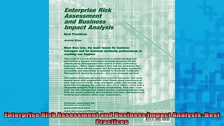 READ FREE Ebooks  Enterprise Risk Assessment and Business Impact Analysis Best Practices Full EBook