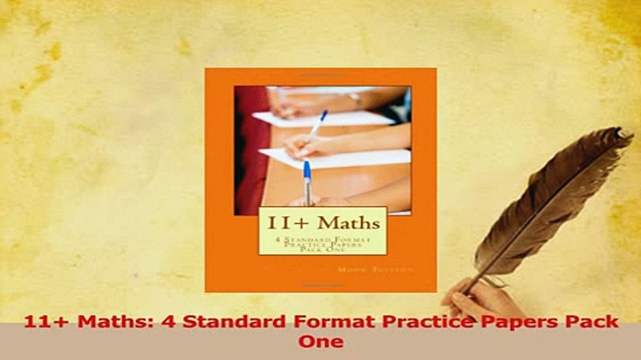 PDF  11 Maths 4 Standard Format Practice Papers Pack One Download Online