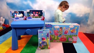 Свинка Пеппа коляска и качелька и открываем игрушки из сказки кормим куклу Peppa Pig unboxing toys