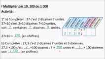 Niveau 6ème : C3 - A - Multiplier un nombre décimal par 10, 100, 1 000