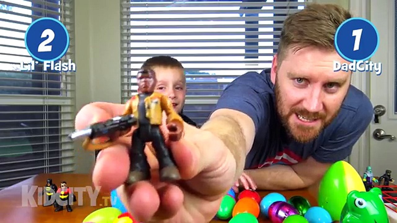 Superhero Surprise Egg Challenge with Batman Toys, Spiderman Toys, & Avengers Toys by KidCity