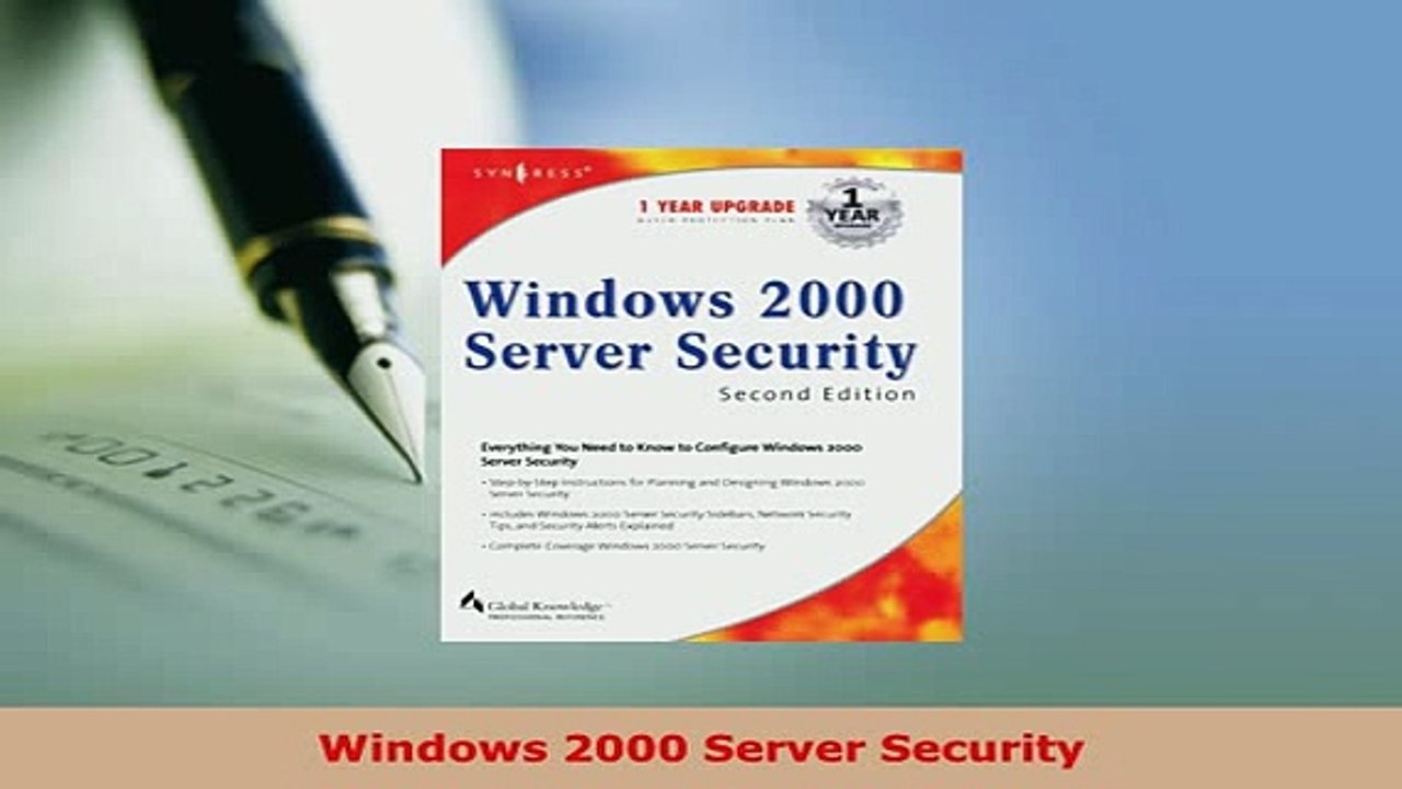 PDF  Windows 2000 Server Security  EBook