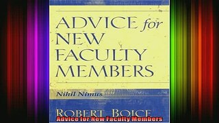 READ FREE FULL EBOOK DOWNLOAD  Advice for New Faculty Members Full EBook