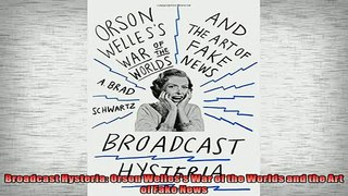 READ THE NEW BOOK   Broadcast Hysteria Orson Welless War of the Worlds and the Art of Fake News  FREE BOOOK ONLINE