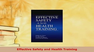 Download  Effective Safety and Health Training PDF Full Ebook