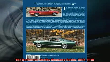 READ THE NEW BOOK   The Definitive Shelby Mustang Guide 19651970  FREE BOOOK ONLINE