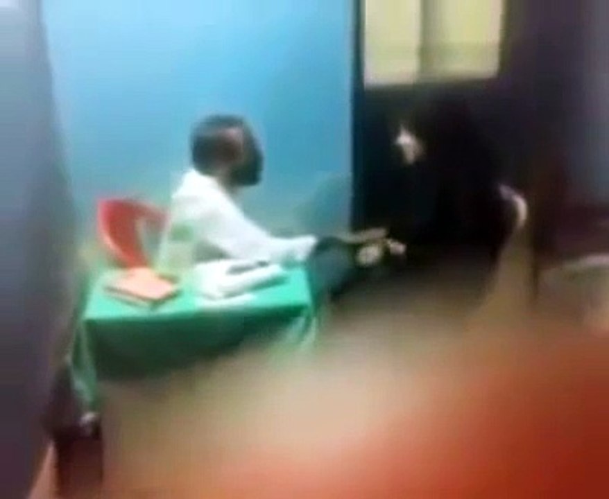 What is doctor doing with Female in his clinic