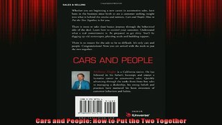 READ THE NEW BOOK   Cars and People How to Put the Two Together  FREE BOOOK ONLINE