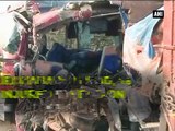 Firozabad 2 dead, 18 injured in head-on collision