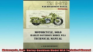 READ book  Motorcycle Solo  HarleyDavidson Model WLA Technical Manual READ ONLINE