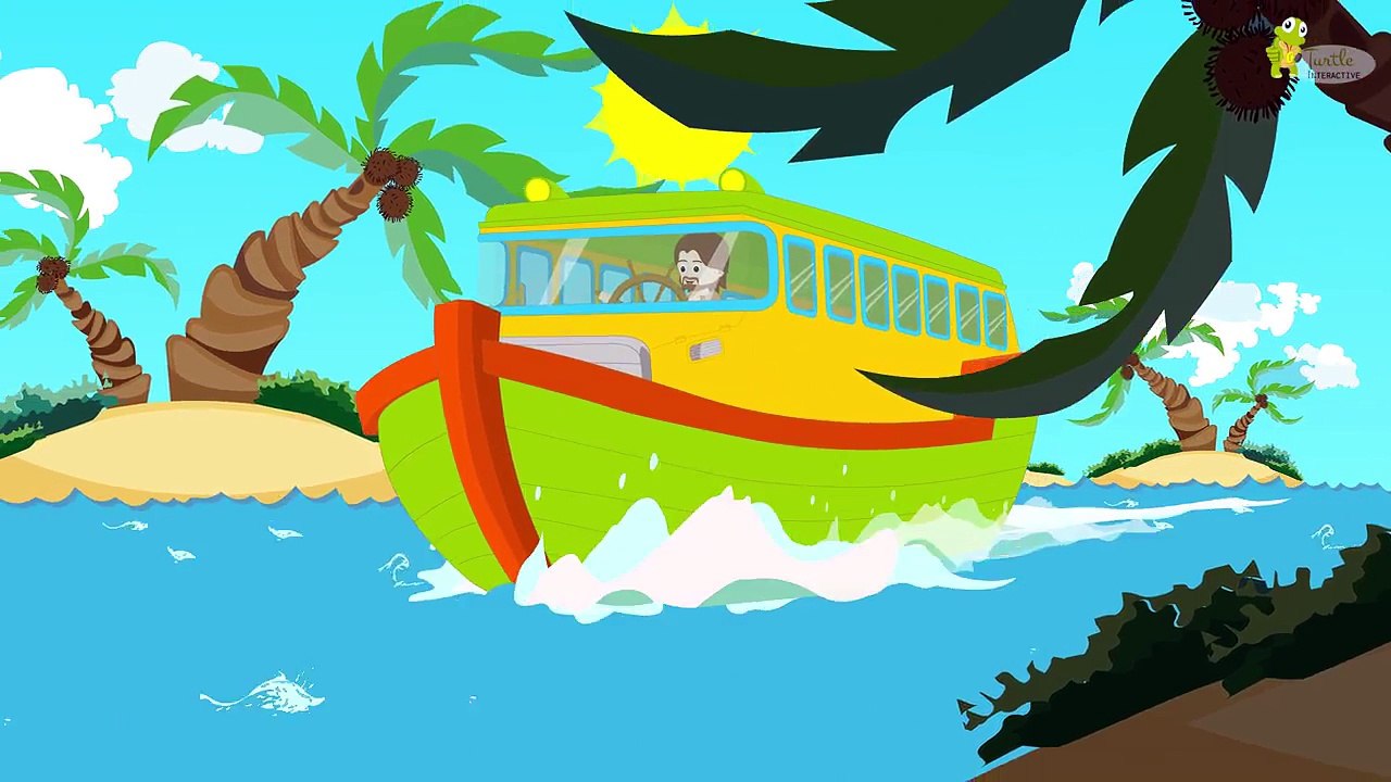 Wheels on the bus go round and round nursery rhyme | Noahs ark helping animals