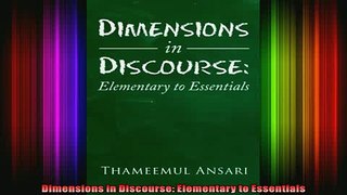 READ book  Dimensions in Discourse Elementary to Essentials Full EBook