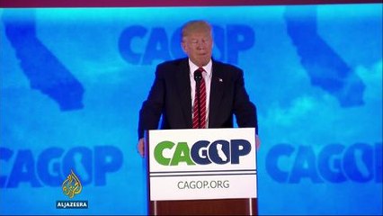 California protesters surround Donald Trump rally