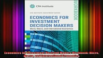 Downlaod Full PDF Free  Economics for Investment Decision Makers Workbook Micro Macro and International Economics Full EBook