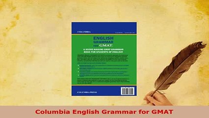 PDF  Columbia English Grammar for GMAT Download Full Ebook