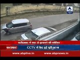 CCTV footage: Unidentified car try to kill a pedestrian in Faridabad, hurls him into air