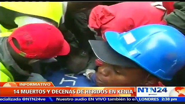 Torrenciales lluvias provocan derrumbe de un edificio que deja al menos 14 muertos en Kenia