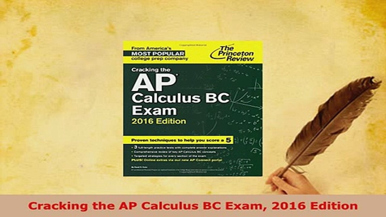 PDF  Cracking the AP Calculus BC Exam 2016 Edition Read Full Ebook