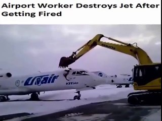 E përjashtojnë nga puna, shkatërron aeroplanin me bager!