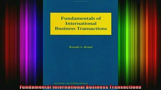 READ book  Fundamental International Business Transactions Free Online