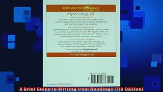 FREE PDF  A Brief Guide to Writing from Readings 7th Edition  FREE BOOOK ONLINE