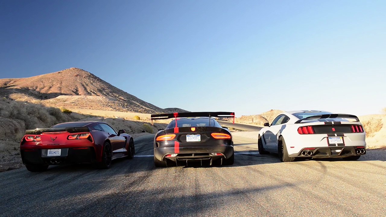 Dodge Viper ACR v Ford Mustang GT350R v Corvette Stingray Z06 Top Gear Magazine