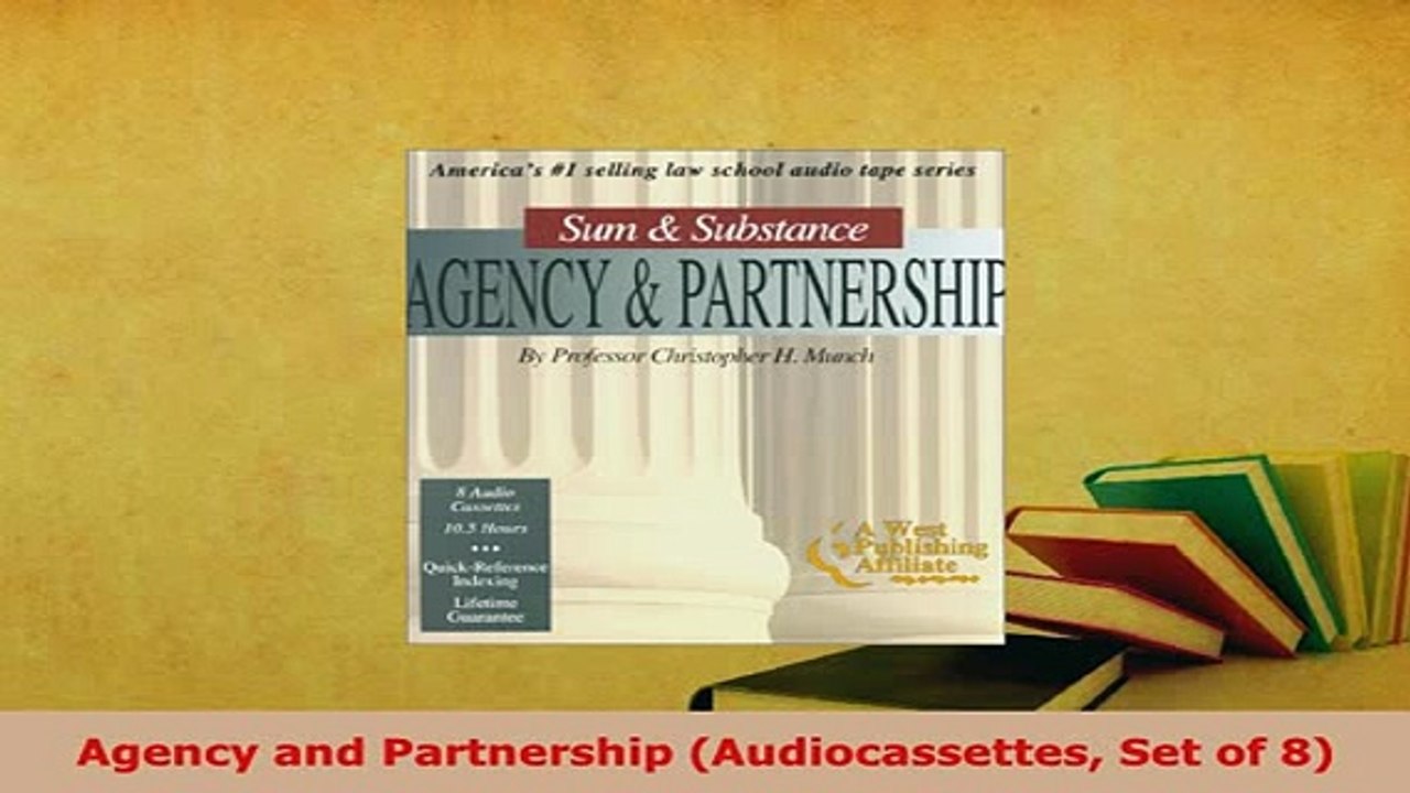 Download  Agency and Partnership Audiocassettes Set of 8  Read Online