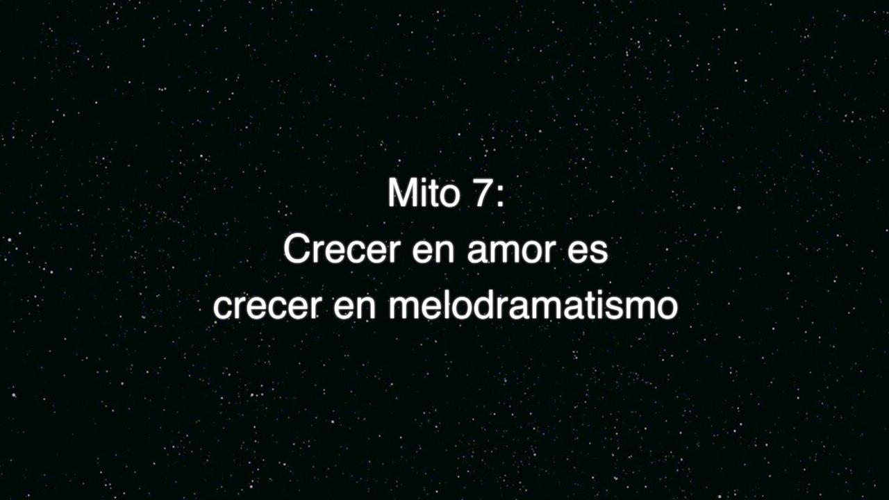 ¿Crecer en amor implica crecer en melodramatismo?