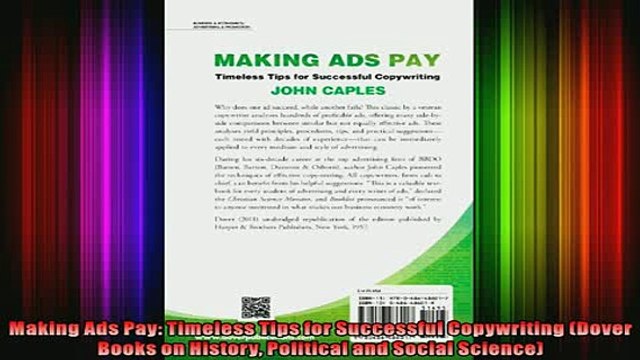 READ book Making Ads Pay Timeless Tips for Successful Copywriting Dover Books on History Political Full EBook