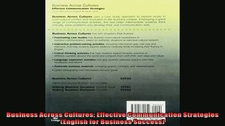FREE DOWNLOAD  Business Across Cultures Effective Communication Strategies English for Business  FREE BOOOK ONLINE