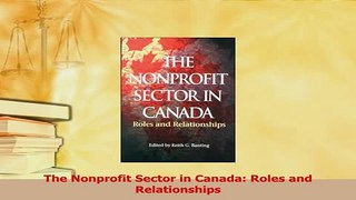 Read  The Nonprofit Sector in Canada Roles and Relationships Ebook Free