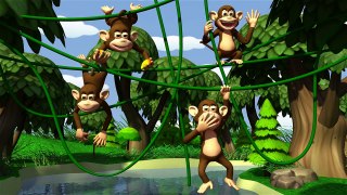 Five Little Monkeys 3D nursery rhyme | Popular Nursery Rhymes