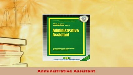PDF  Administrative Assistant Read Full Ebook