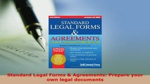 Download  Standard Legal Forms  Agreements Prepare your own legal documents  Read Online