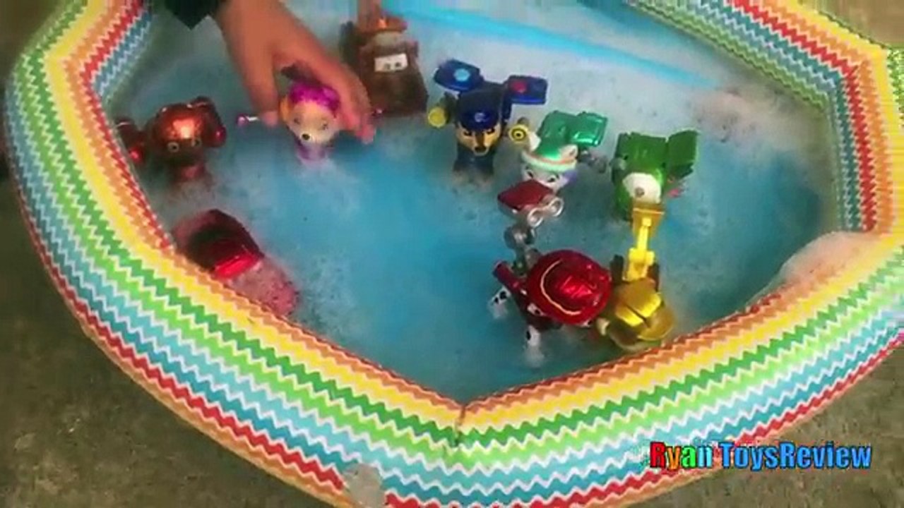 Paw Patrol Toys Bath in Bubbles Pool Disney Cars Toys Spiderman Bubbles Makers Ryan ToysReview