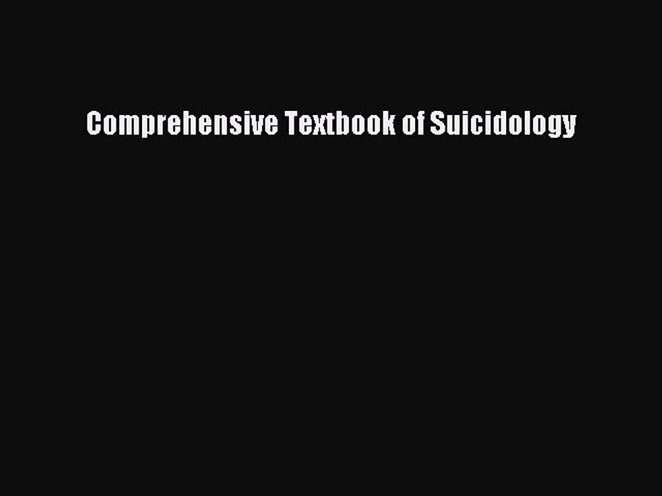 Read Comprehensive Textbook of Suicidology Ebook Free